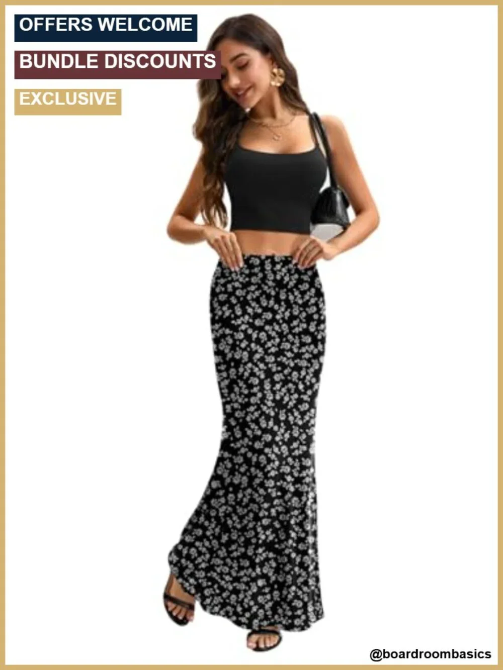 High Waist Elastic Flare Bodycon Slim Maxi Skirt